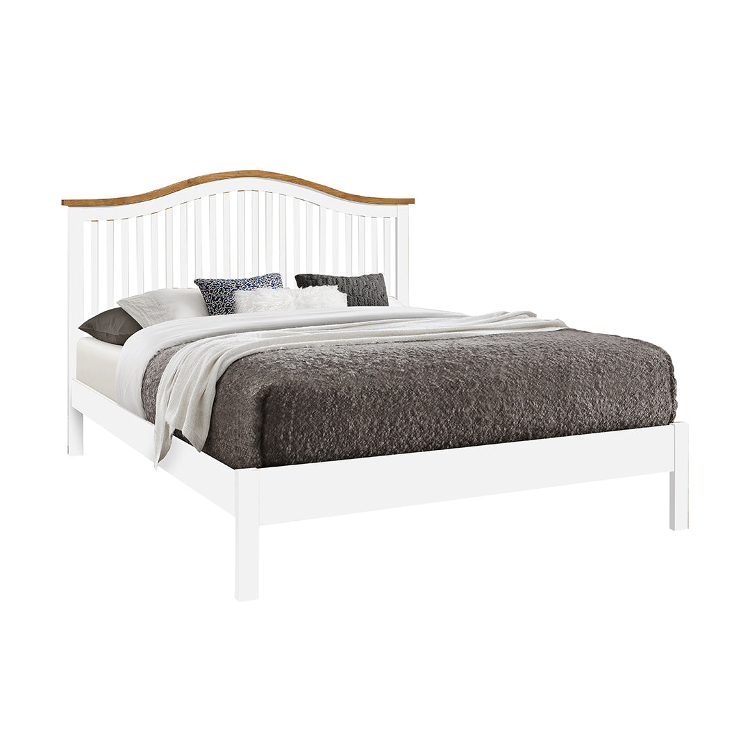 Wooden Double Bed With Sprung Slatted Base - Chester