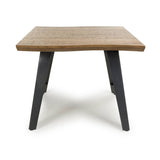 Wooden End Table Square And Curved - Nassau