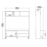 Wooden Entertainment Unit With 2 Sliding Doors In White Fronts - Ikast