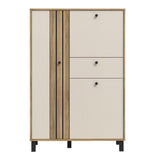 Wooden Highboard With 3 Doors And 1 Drawer - Grafton