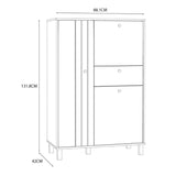 Wooden Highboard With 3 Doors And 1 Drawer - Grafton