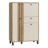 Wooden Highboard With 3 Doors And 1 Drawer - Grafton