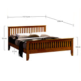 Wooden King Size Bed With Sprung Slatted Base - Turin