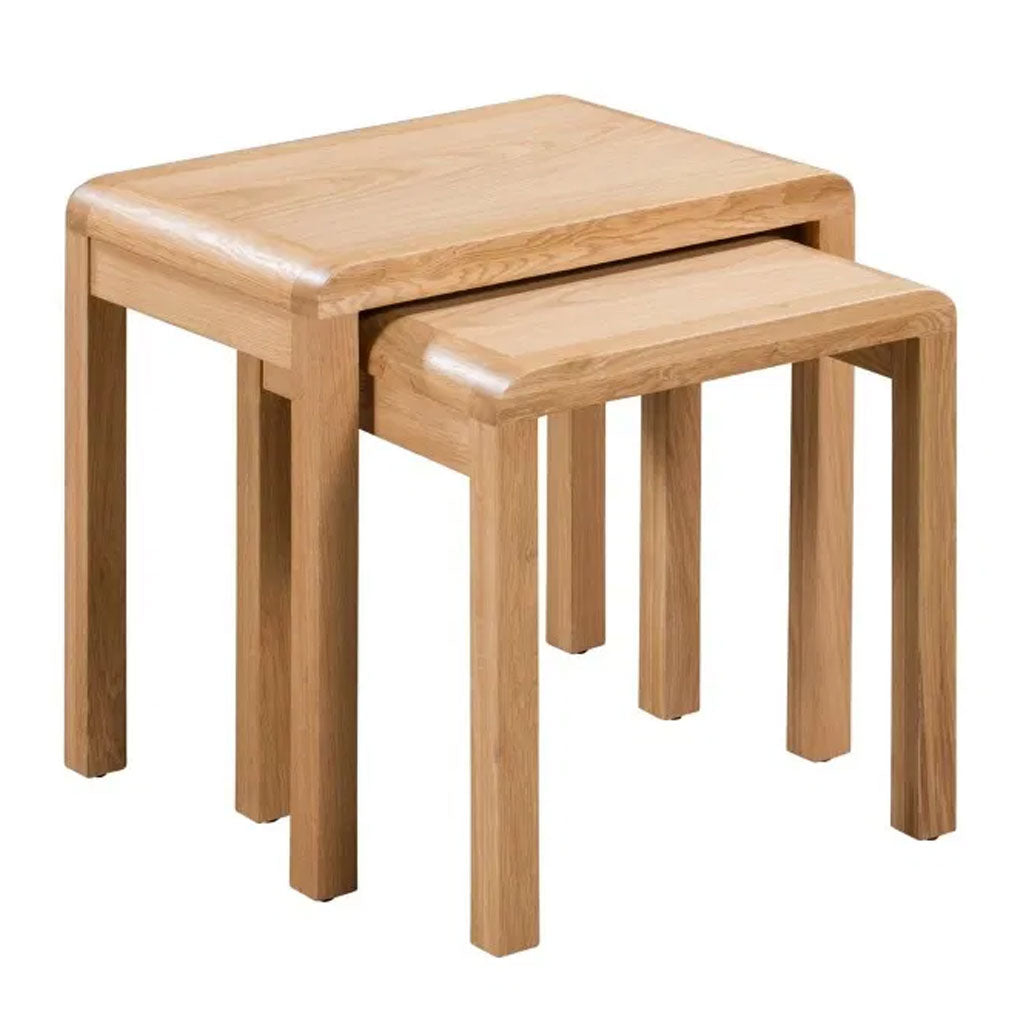 Wooden Nest Of 2 Tables - Curve