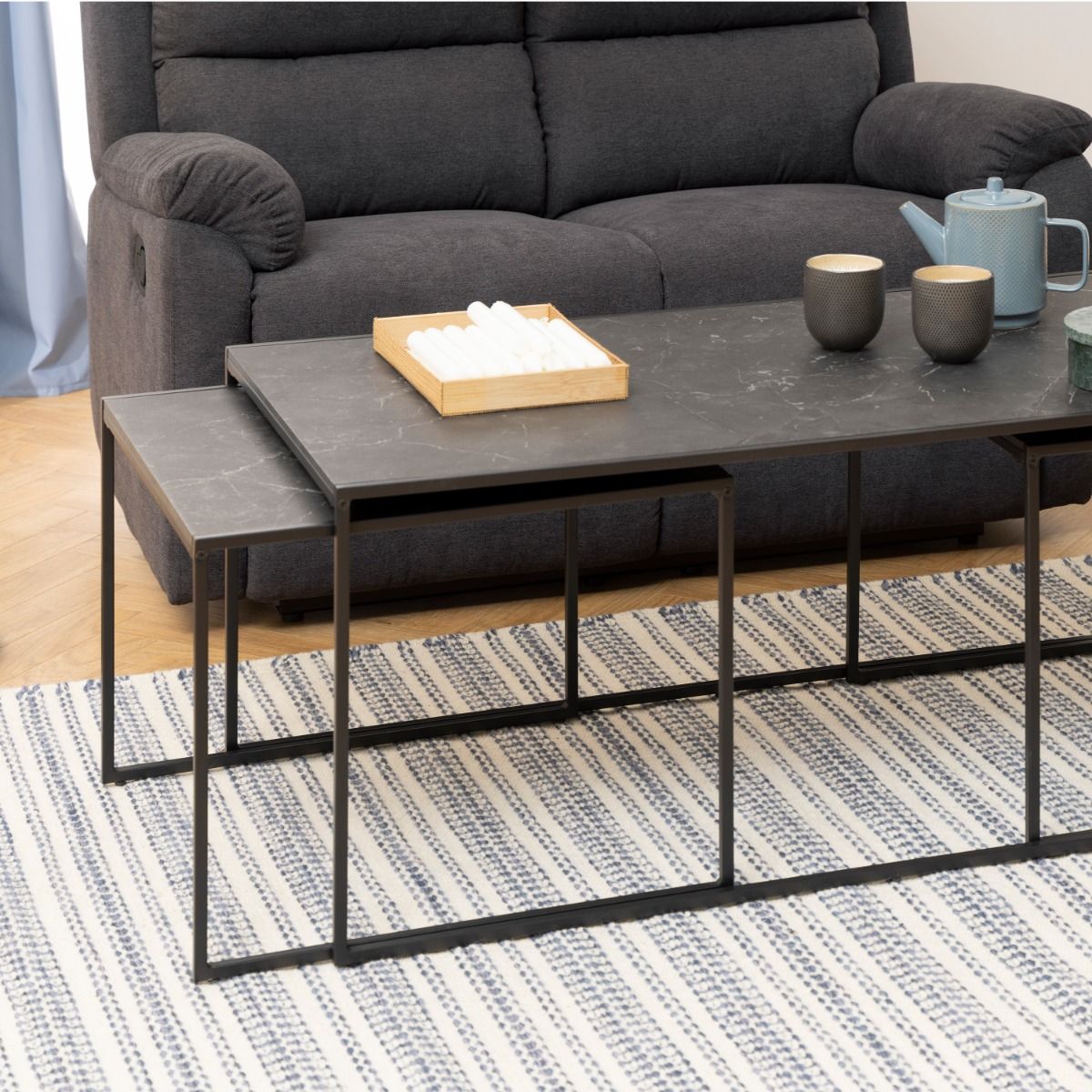 Wooden Nest Of 3 Coffee Tables - Infinity