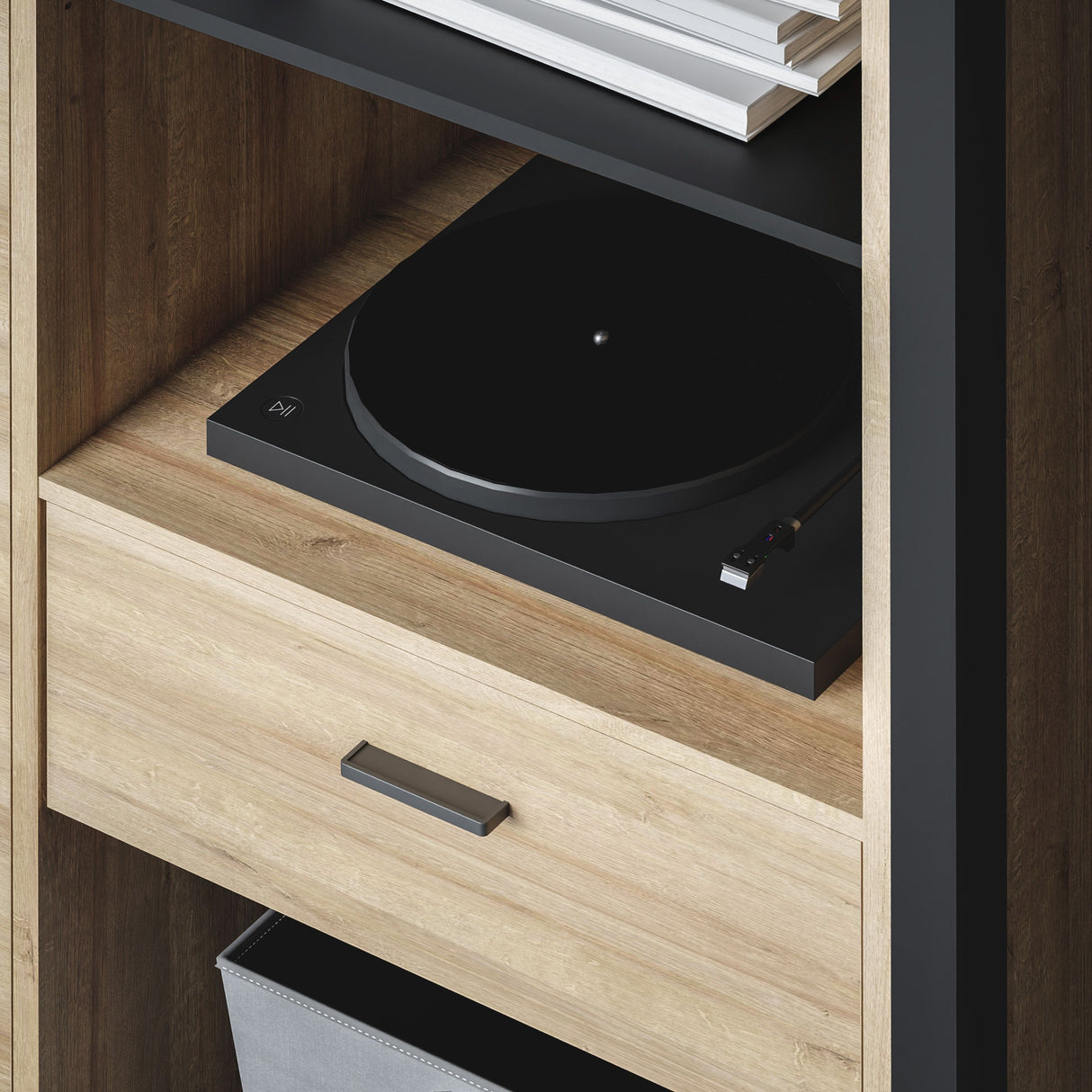 Wooden Shelving Unit With 1 Drawer - High Rock