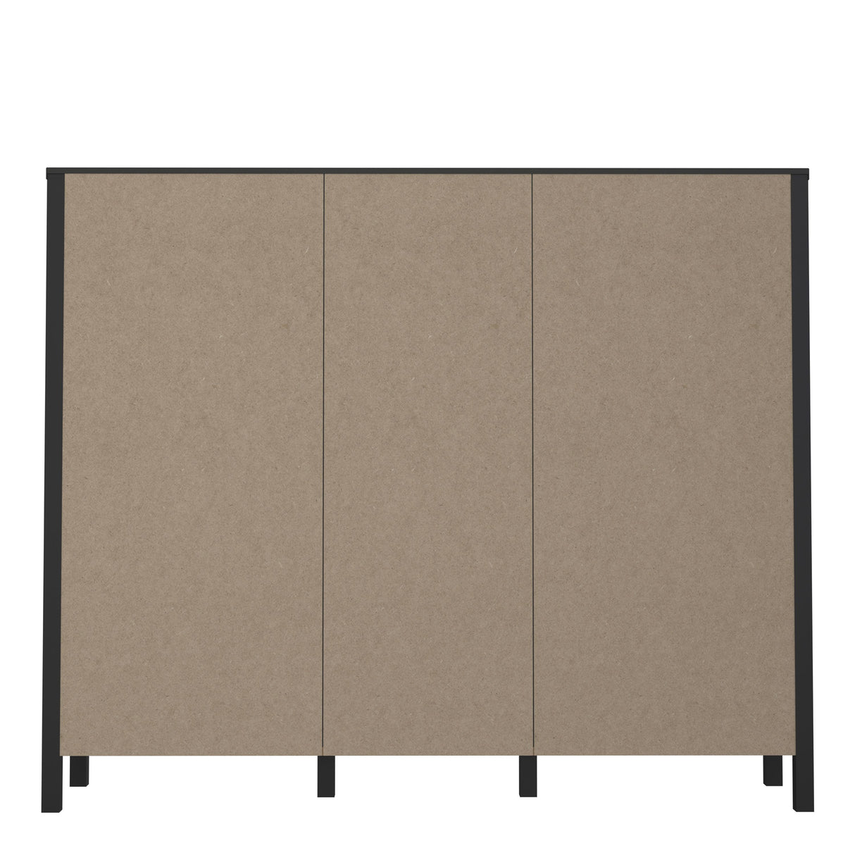 Wooden Shelving Unit Wide With 3 Doors And Wine Rack - High Rock