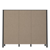 Wooden Shelving Unit Wide With 3 Doors And Wine Rack - High Rock