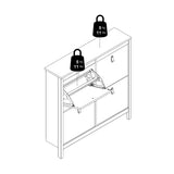 Wooden Shoe Storage Cabinet With 4 Compartments - Barcelona
