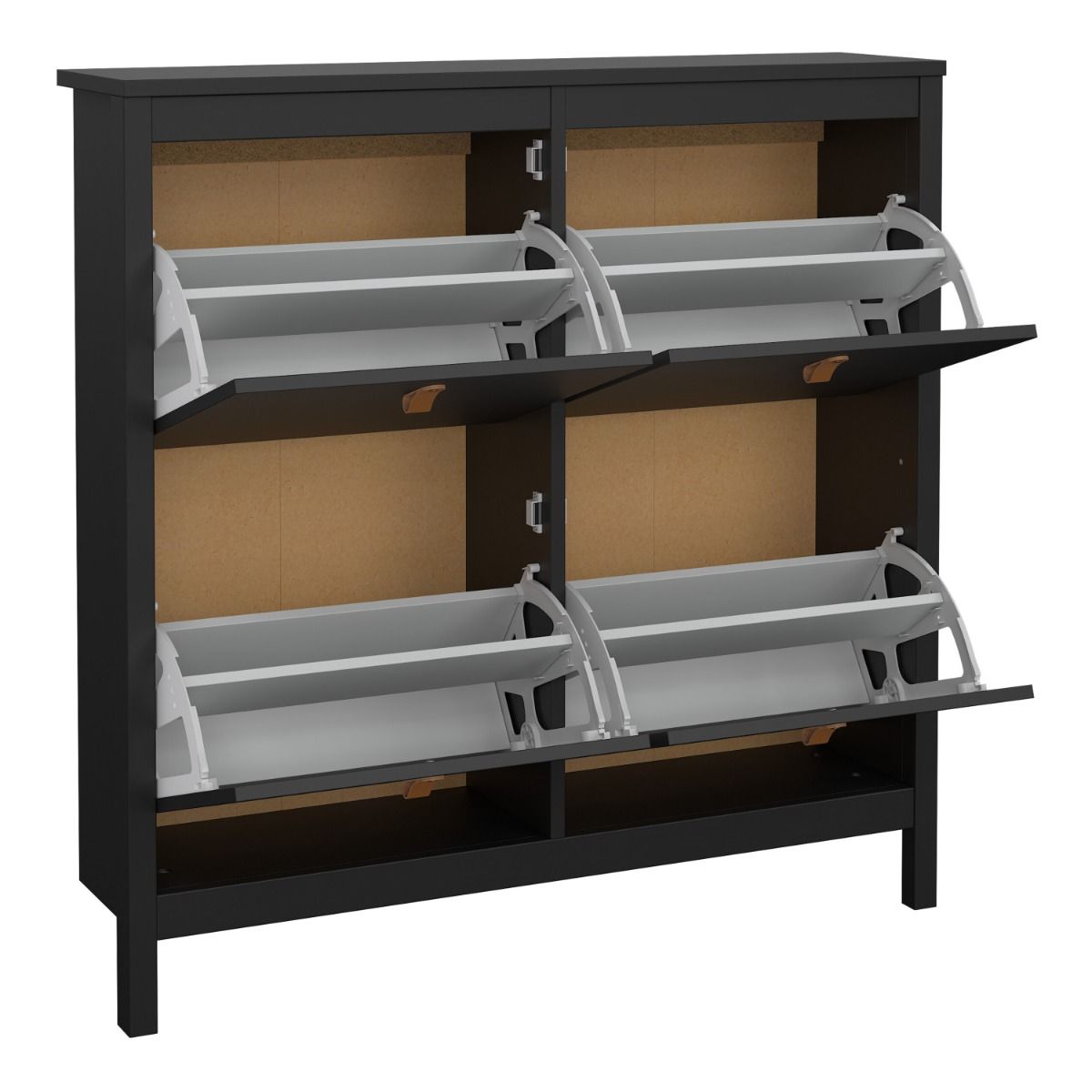 Wooden Shoe Storage Cabinet With 4 Compartments - Barcelona