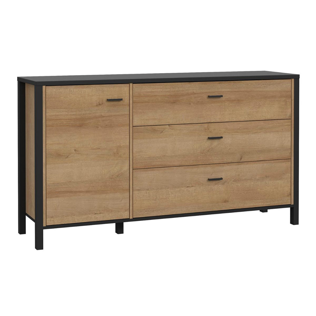 Wooden Sideboard With 1 Door And 3 Drawers - High Rock