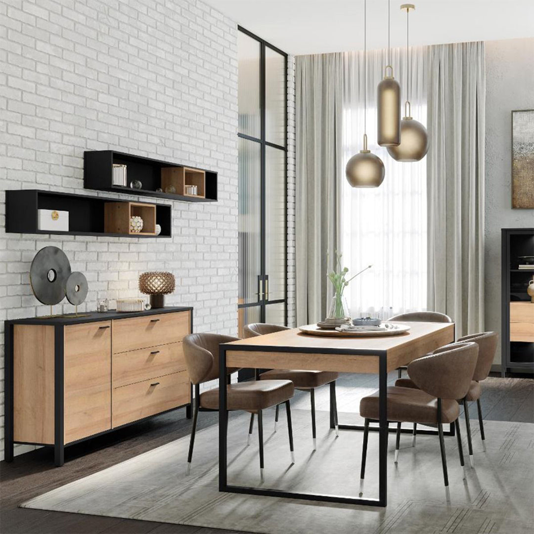 Wooden Sideboard With 1 Door And 3 Drawers - High Rock
