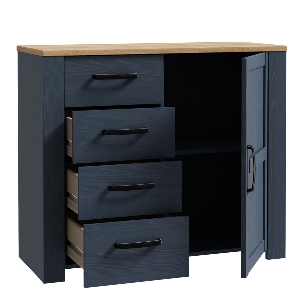 Wooden Sideboard With 1 Door And 4 Drawers - Bohol