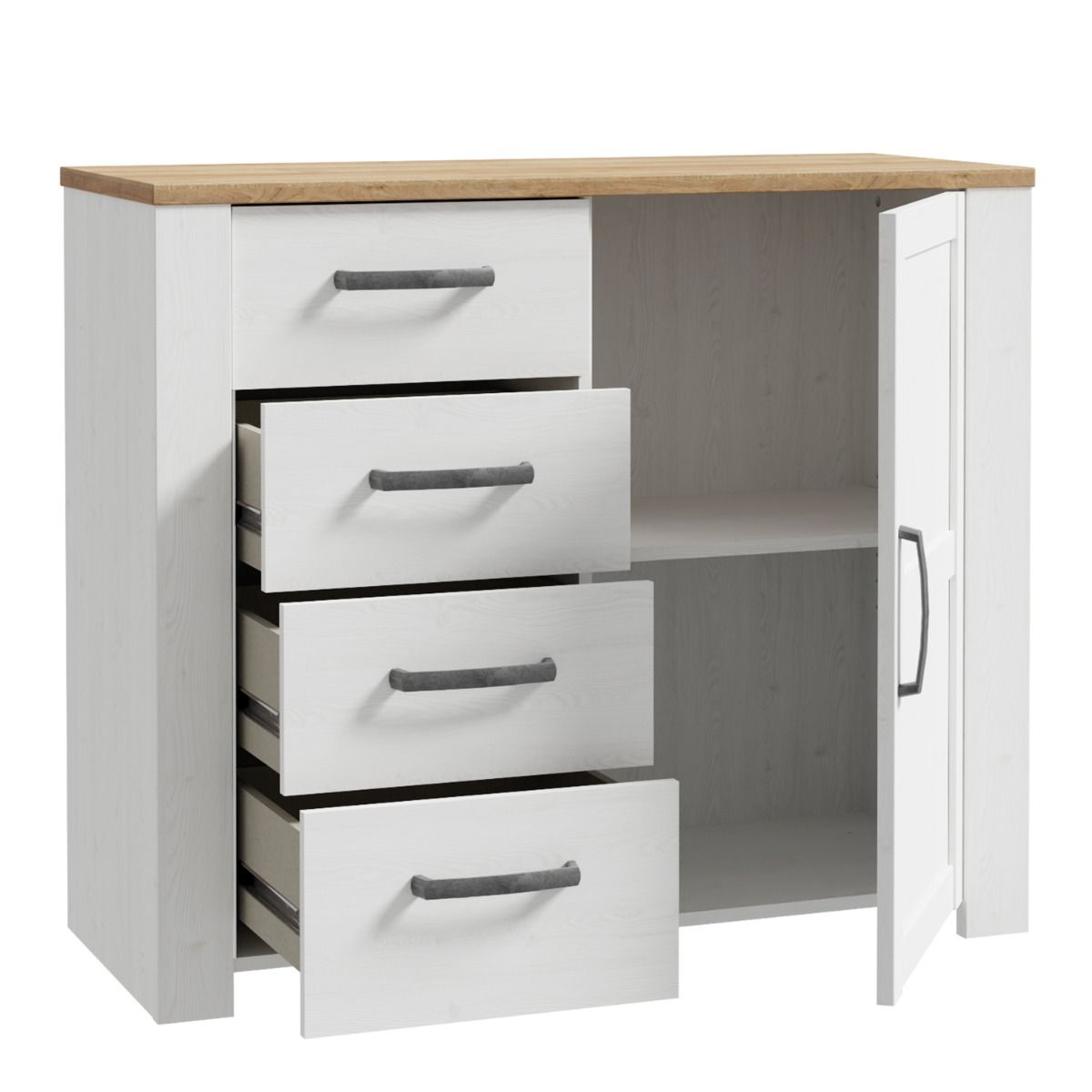 Wooden Sideboard With 1 Door And 4 Drawers - Bohol