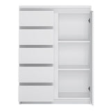 Wooden Sideboard With 1 Door And 5 Drawers - Fribo