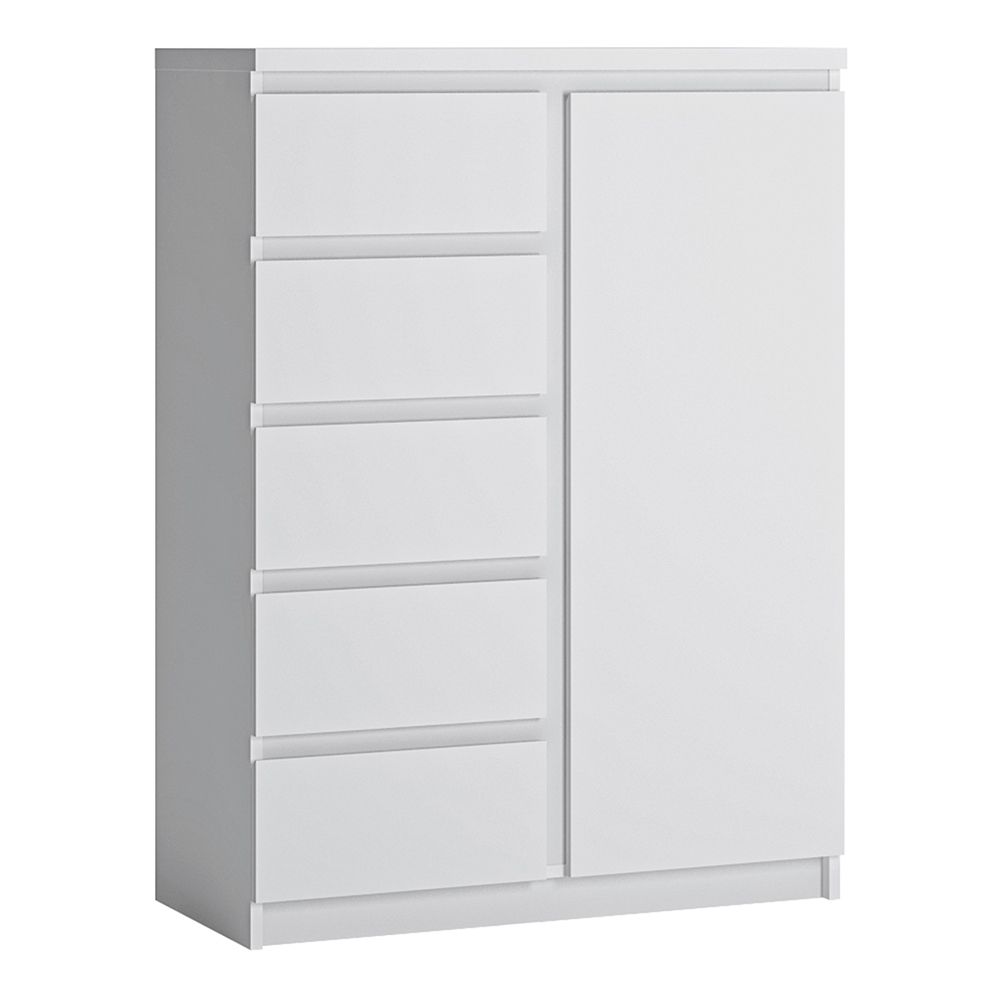 Wooden Sideboard With 1 Door And 5 Drawers - Fribo