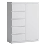 Wooden Sideboard With 1 Door And 5 Drawers - Fribo