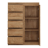 Wooden Sideboard With 1 Door And 5 Drawers - Fribo