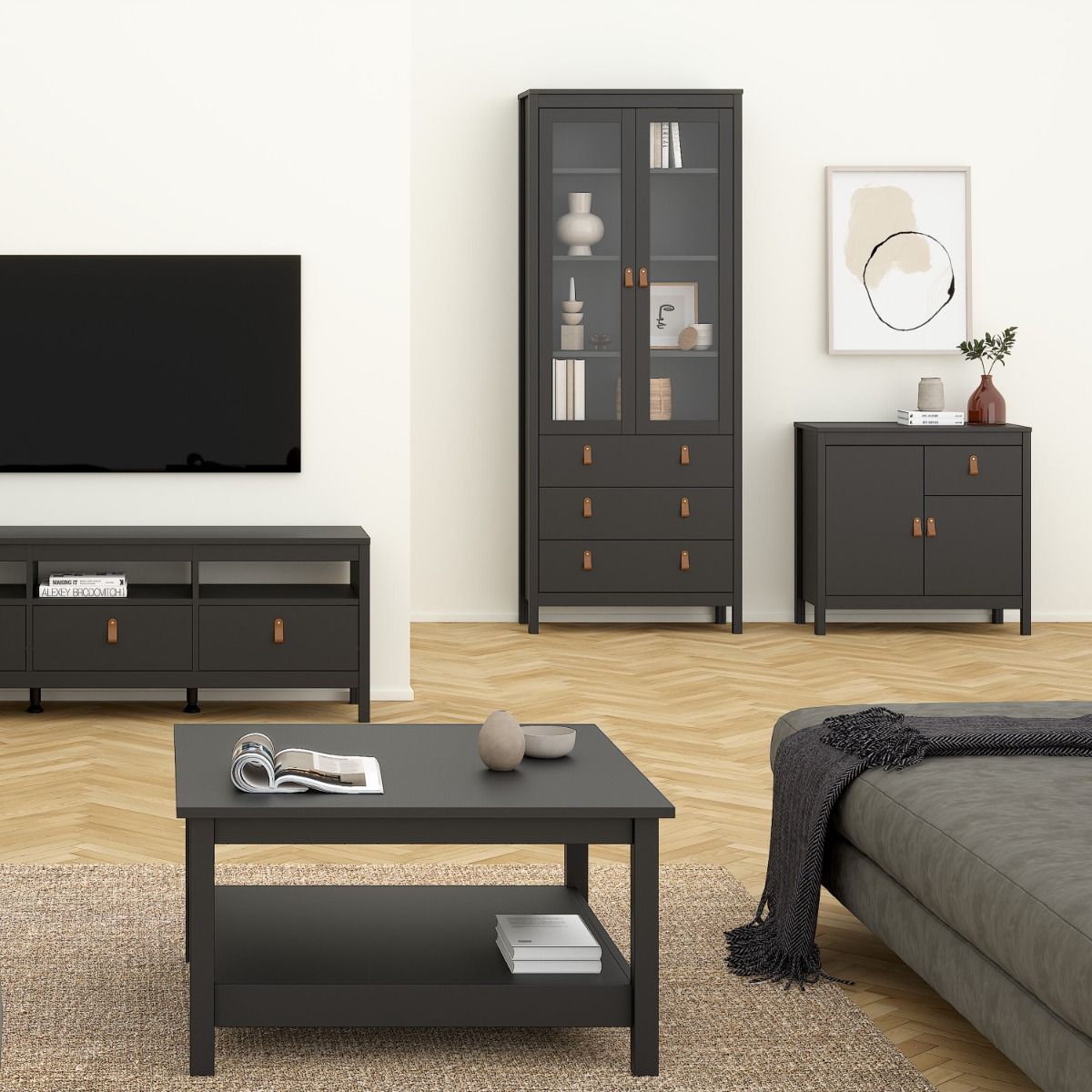 Wooden Sideboard With 2 Doors And 1 Drawer - Barcelona