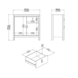 Wooden Sideboard With 2 Doors And 1 Drawer - Barcelona