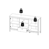 Wooden Sideboard With 2 Doors And 3 Drawers - Barcelona