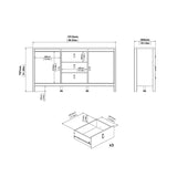 Wooden Sideboard With 2 Doors And 3 Drawers - Barcelona