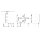 Wooden Sideboard With 2 Doors And 3 Drawers - Cumbria