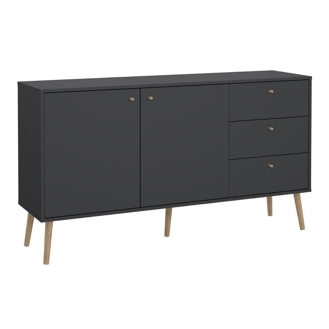 Wooden Sideboard With 2 Doors And 3 Drawers - Cumbria