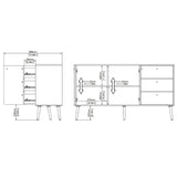 Wooden Sideboard With 2 Doors And 3 Drawers - Cumbria