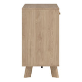 Wooden Sideboard With 2 Doors And 3 Drawers In White Fronts - Ikast