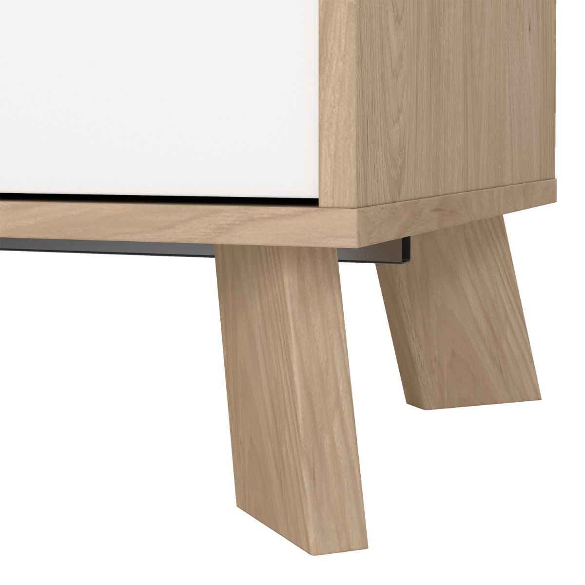 Wooden Sideboard With 2 Doors And 3 Drawers In White Fronts - Ikast