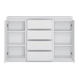 Wooden Sideboard With 2 Doors And 4 Drawers - Fribo