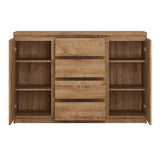 Wooden Sideboard With 2 Doors And 4 Drawers - Fribo