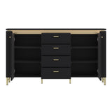 Wooden Sideboard With 2 Doors And 4 Drawers - Genoa