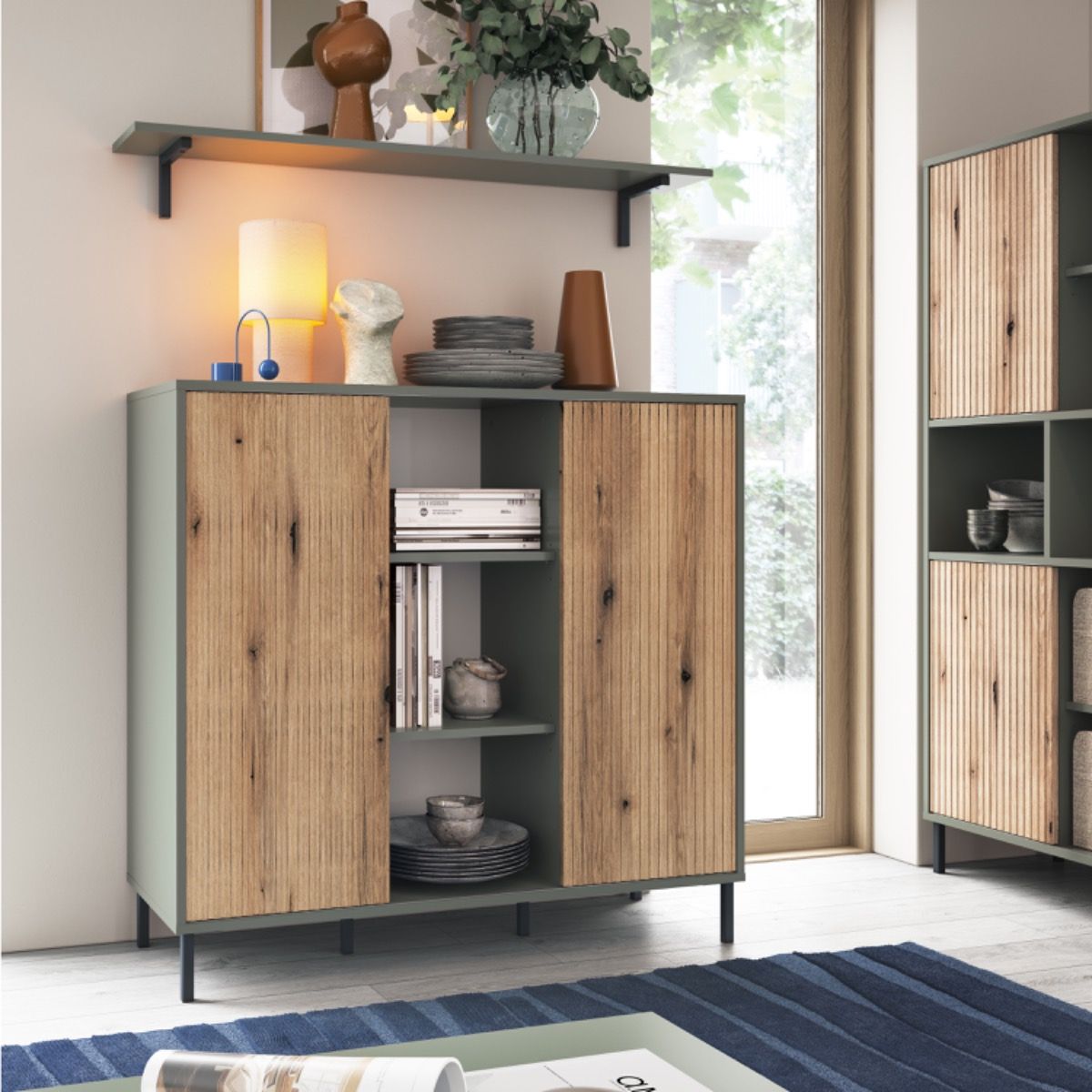 Wooden Sideboard With 2 Handless Sliding Doors - Darwin