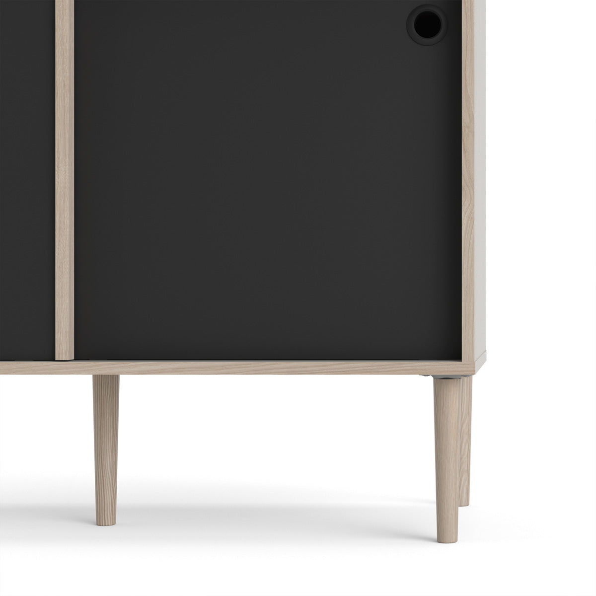 Wooden Sideboard With 2 Sliding Doors And 2 Drawers in Jackson Hickory Oak - Rome