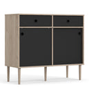 Wooden Sideboard With 2 Sliding Doors And 2 Drawers in Jackson Hickory Oak - Rome