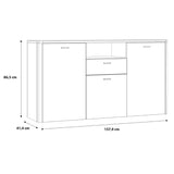 Wooden Sideboard With 3 Doors And 1 Drawer - Klara