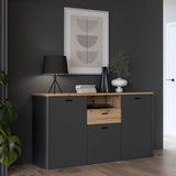 Wooden Sideboard With 3 Doors And 1 Drawer - Klara