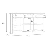 Wooden Sideboard With 3 Doors And 3 Drawers - Bohol
