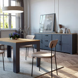Wooden Sideboard Wide With 3 Doors And 3 Drawers - Bohol