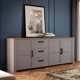 Wooden Sideboard Wide With 3 Doors And 3 Drawers - Bohol
