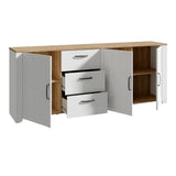 Wooden Sideboard Wide With 3 Doors And 3 Drawers - Bohol