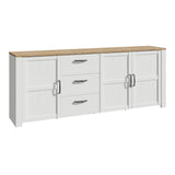 Wooden Sideboard Wide With 3 Doors And 3 Drawers - Bohol