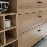 Wooden Sideboard Wide With 1 Door And 3 Drawers - High Rock