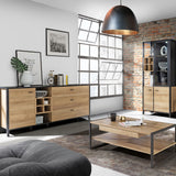Wooden Sideboard Wide With 1 Door And 3 Drawers - High Rock