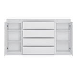 Wooden Sideboard Wide With 2 Doors And 4 Drawers - Fribo