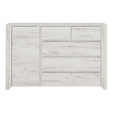 Wooden Sideboard With 1 Door And 5 Drawers - Angel