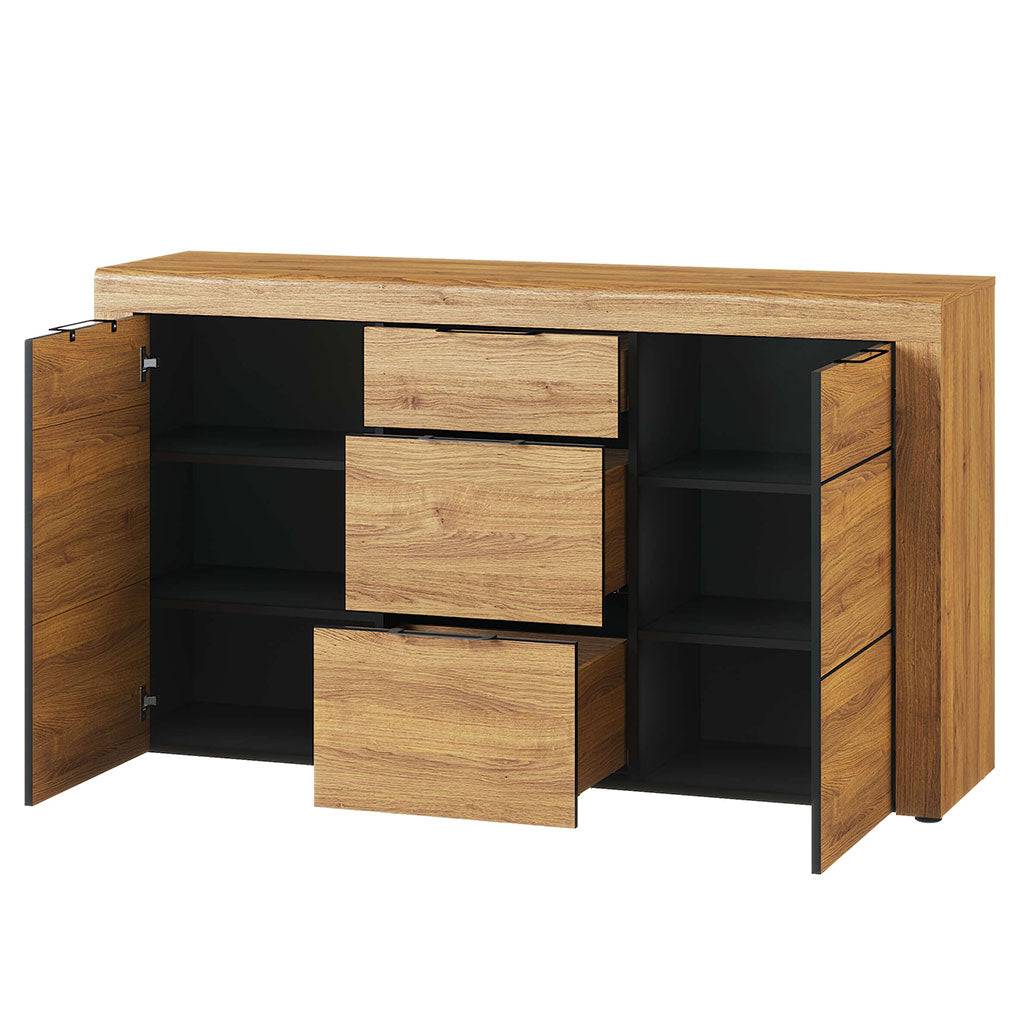 Wooden Sideboard With 2 Doors And 3 Drawers - Camaros