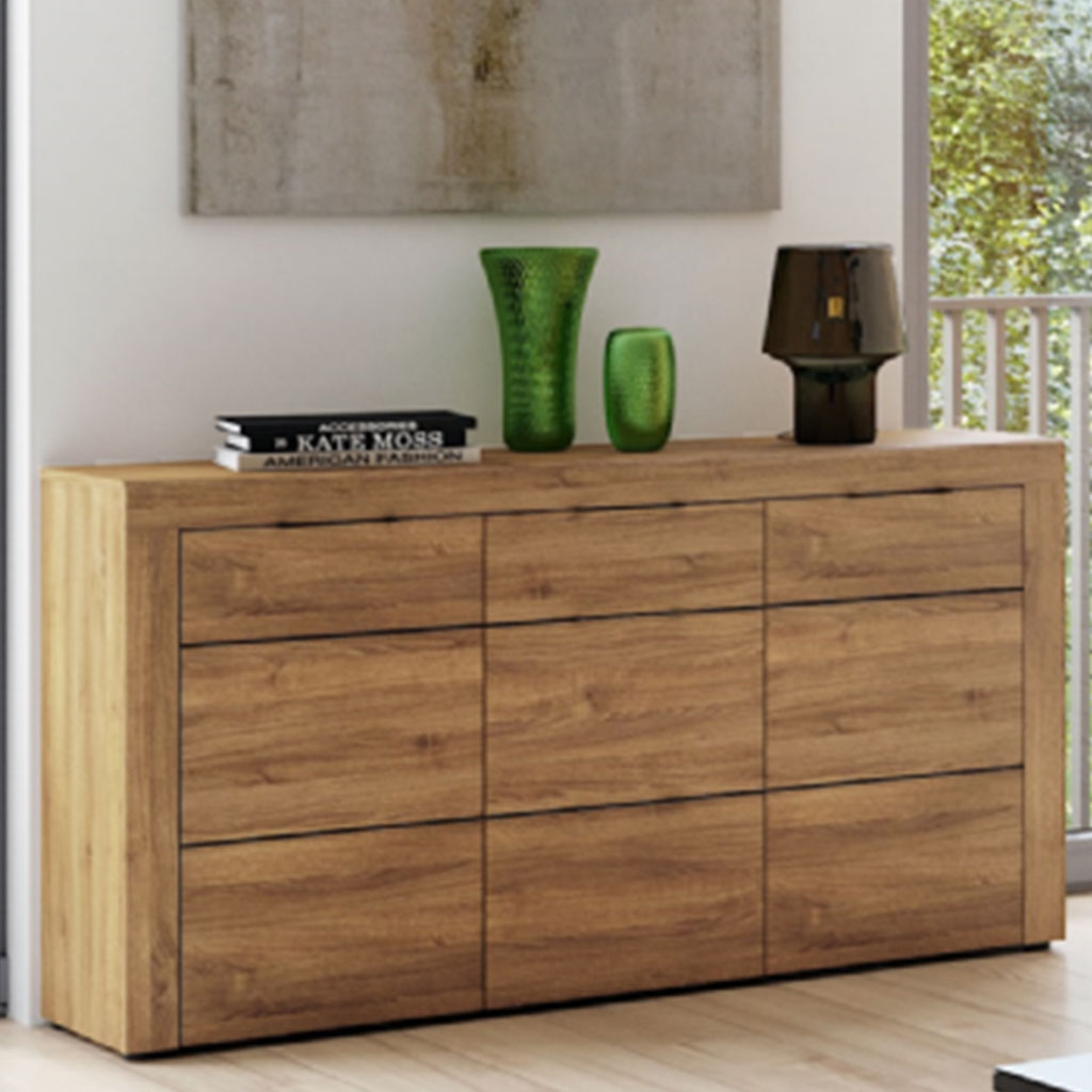 Wooden Sideboard With 2 Doors And 3 Drawers - Camaros